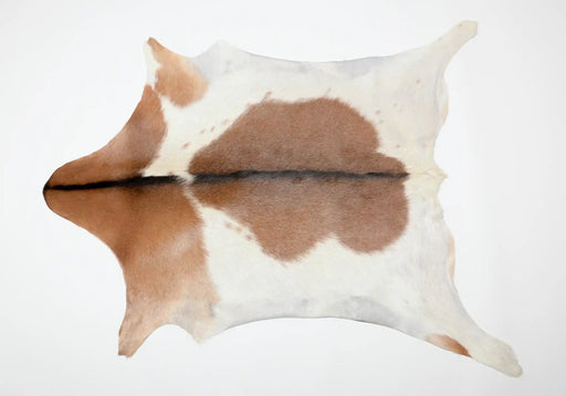Goatskin rug in brown and white #034