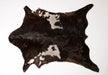 Goatskin rug warm black and white #046