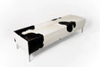 Long bench ottoman in cowhide