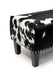 Cowhide Ottoman with Wood Legs and Studs 