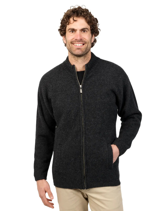 Native World Men's Wool Felted Jacket Charcoal NE029