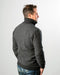 Back of Men's Textured Half Zip Wool Sweater - NE338