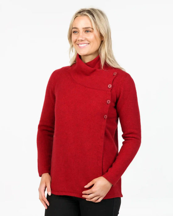 Native World Berry Women's Asymmetric Possum Merino Jacket - NS664