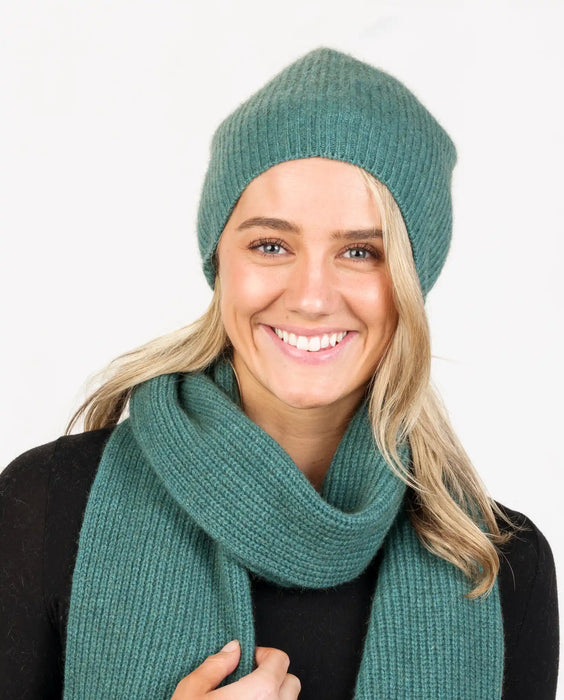 Mist green possum merino slouch beanie NX677