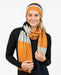 Ginger stripe travel scarf in possum merino wool NX824