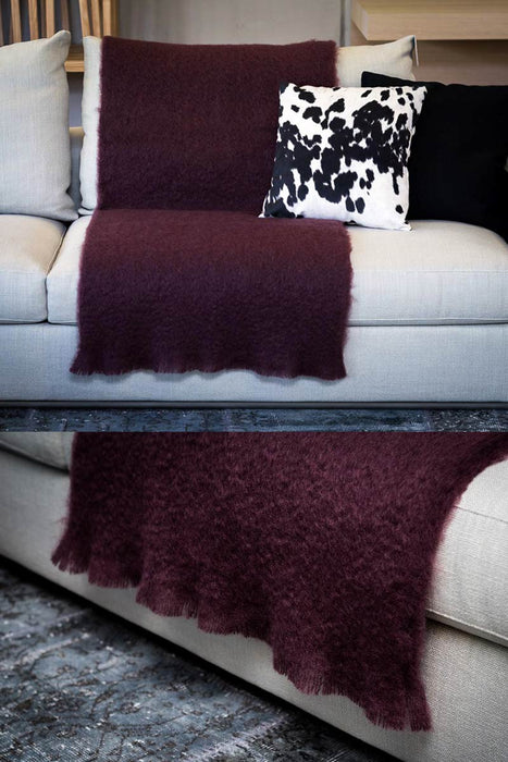 Mulberry Wine Mohair Chair Throw